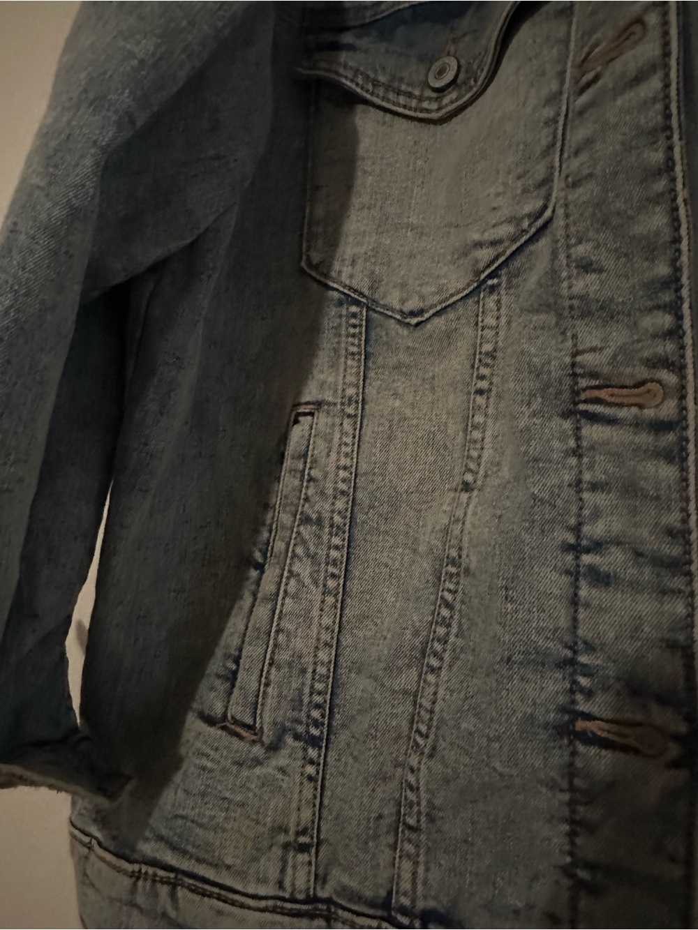 OVERSIZED Abercrombie & Fitch Light Blue Denim Jean Jacket - Picture 4 of 5